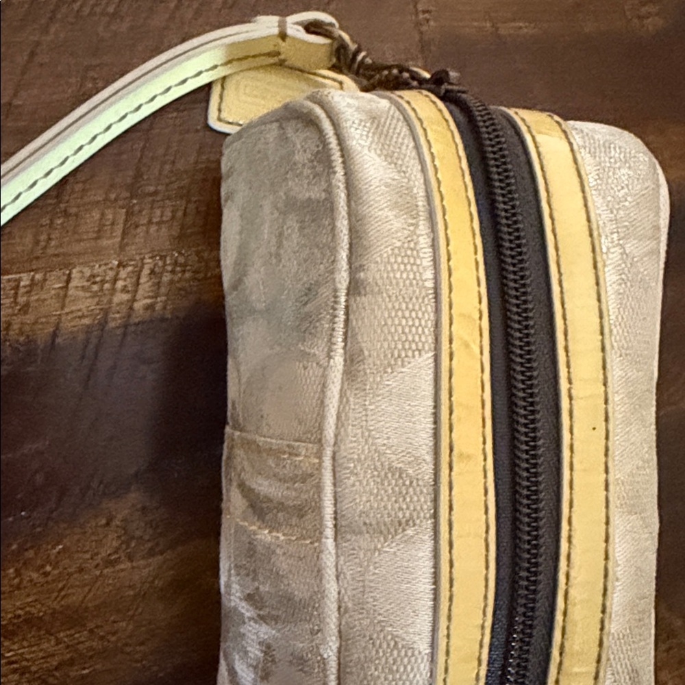 Pre loved Coach Wristlet with Yellow Accents - Picture 14 of 15